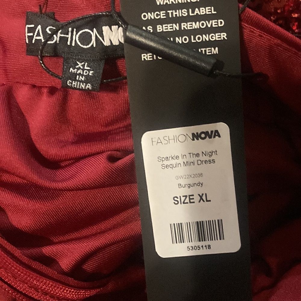 Fashion Nova Burgundy Sequin Mini Dress - Picture 5 of 12